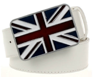 UK Flag Leather Men Belt