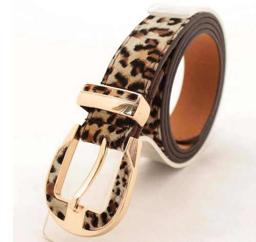 Leopard PU leather Women Belts