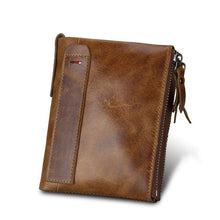 Load image into Gallery viewer, Portomonee Zipper Genuine Leather Men Wallet