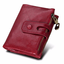 Load image into Gallery viewer, Double Zipper Genuine Leather Women Wallet