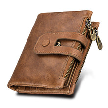 Load image into Gallery viewer, Double Zipper Genuine Leather Women Wallet