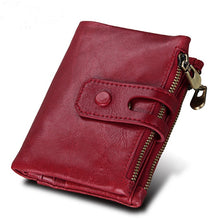 Load image into Gallery viewer, Double Zipper Genuine Leather Women Wallet
