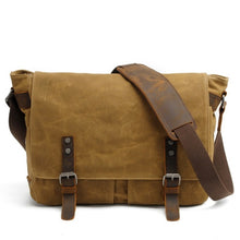 Load image into Gallery viewer, Horse Leather Canvas Men Briefcase