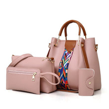 Load image into Gallery viewer, Four Pieces Set Striped PU Leather Shoulder Bag