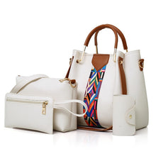 Load image into Gallery viewer, Four Pieces Set Striped PU Leather Shoulder Bag