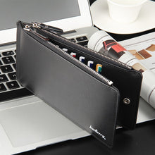 Load image into Gallery viewer, Double Zipper Business Leather Men Long Wallet