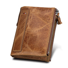 Load image into Gallery viewer, Portomonee Zipper Genuine Leather Men Wallet