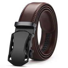 Load image into Gallery viewer, Buckle Brown Cow Leather Men Belt