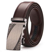 Load image into Gallery viewer, Buckle Brown Cow Leather Men Belt