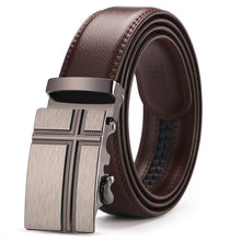 Load image into Gallery viewer, Buckle Brown Cow Leather Men Belt