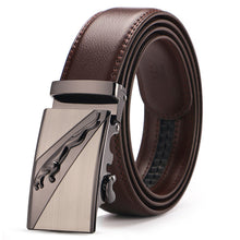 Load image into Gallery viewer, Buckle Brown Cow Leather Men Belt
