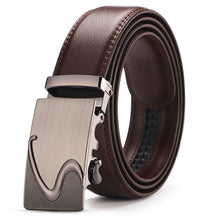 Load image into Gallery viewer, Buckle Brown Cow Leather Men Belt