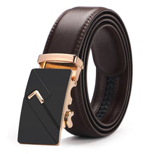 Load image into Gallery viewer, Buckle Brown Cow Leather Men Belt