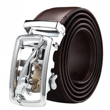 Load image into Gallery viewer, Buckle Brown Cow Leather Men Belt