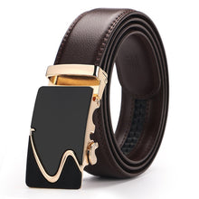 Load image into Gallery viewer, Buckle Brown Cow Leather Men Belt