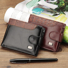Load image into Gallery viewer, Patchwork Leather Men Wallet