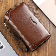 Load image into Gallery viewer, Double Zipper Vintage Leather Men Wallet