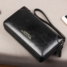 Load image into Gallery viewer, Double Zipper Vintage Leather Men Wallet
