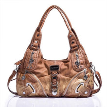 Load image into Gallery viewer, Tie-dyed Smooth  PU Leather Women Shoulder Bag