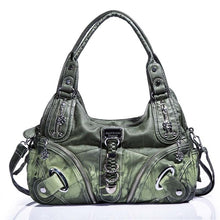 Load image into Gallery viewer, Tie-dyed Smooth  PU Leather Women Shoulder Bag
