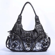 Load image into Gallery viewer, Tie-dyed Smooth  PU Leather Women Shoulder Bag