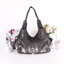 Load image into Gallery viewer, Tie-dyed Smooth  PU Leather Women Shoulder Bag