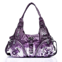 Load image into Gallery viewer, Tie-dyed Smooth  PU Leather Women Shoulder Bag