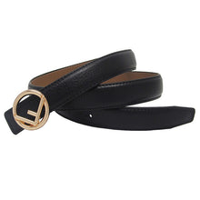 Load image into Gallery viewer, Black Genuine Leather Women Belt