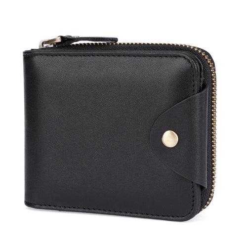Vintage Zipper Genuine Leather Women Wallet