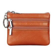 Load image into Gallery viewer, Mini Zipper Genuine Leather Women Wallet